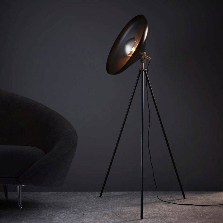 Battle Floor Lamp Matt Nickel - Comet Lighting