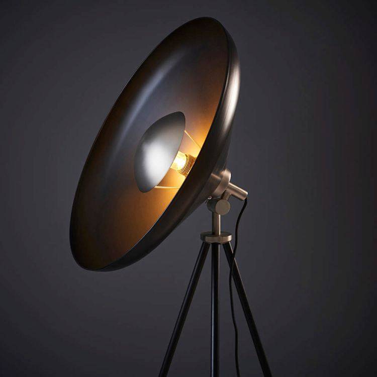 Battle Floor Lamp Matt Nickel - Comet Lighting