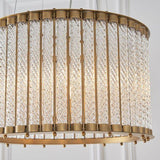 Cam 6Lt Pendant Ceiling Light Matt Gold Finish & Clear Ribbed Glass - Comet Lighting