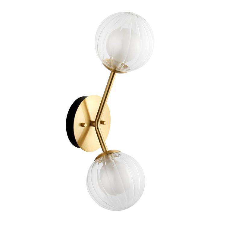 Carson 2Lt Wall Light Satin Brass - Comet Lighting