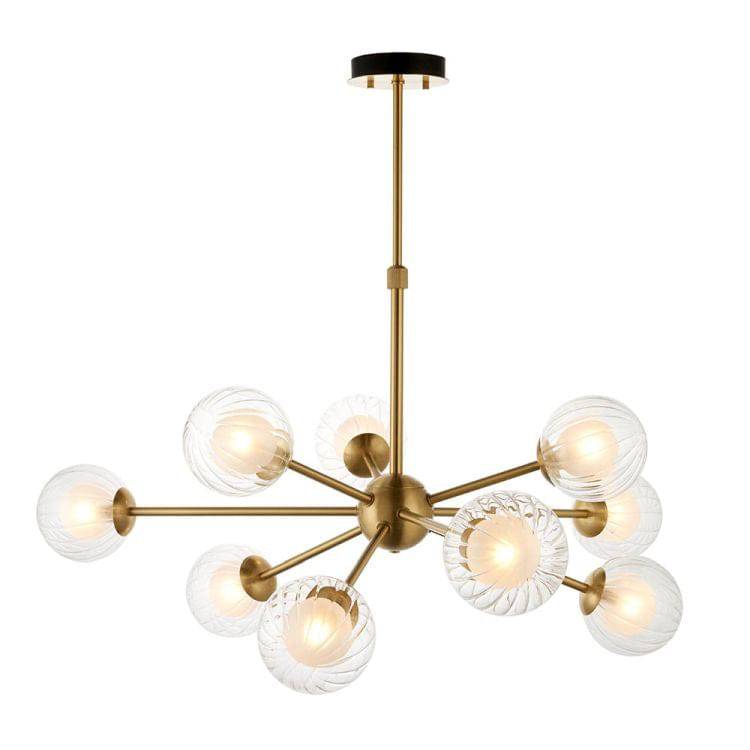 Carson 9Lt Pendant Ceiling Light Satin Brass - Comet Lighting