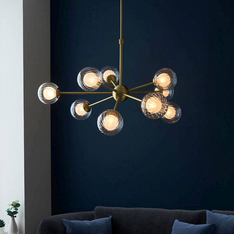 Carson 9Lt Pendant Ceiling Light Satin Brass - Comet Lighting