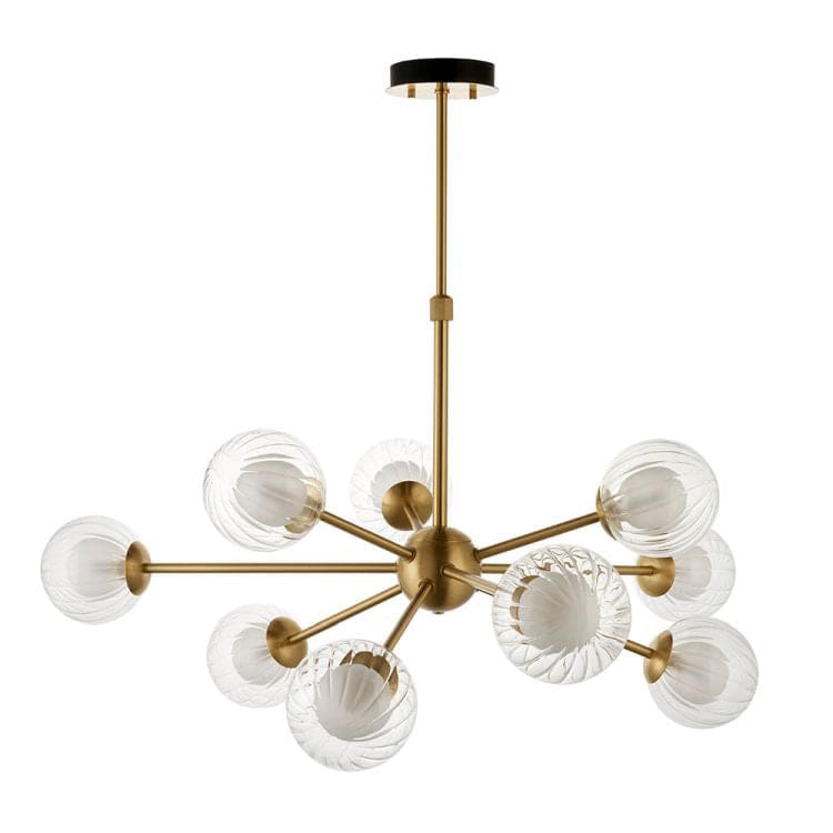 Carson 9Lt Pendant Ceiling Light Satin Brass - Comet Lighting