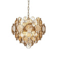 Circus 6Lt Pendant Ceiling Light Antique Gold Paint - Clear & Amber Glass - Comet Lighting