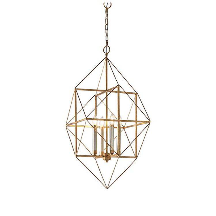 Clyde 4Lt Pendant Ceiling Light Antique Gold & Silver Leaf - Comet Lighting