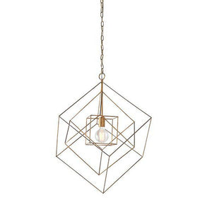 Clyde Pendant Ceiling Light Large Antique Gold Leaf - Comet Lighting