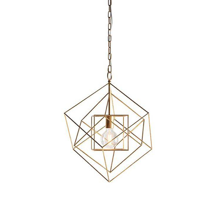 Clyde Pendant Ceiling Light Medium Antique Gold Leaf - Comet Lighting