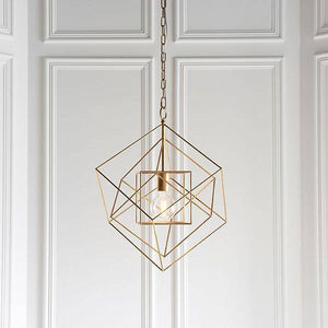 Clyde Pendant Ceiling Light Medium Antique Gold Leaf - Comet Lighting