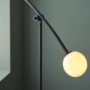 Culm 2Lt Floor Lamp Textured Matt Black & Gloss Opal Glass - Comet Lighting