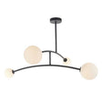 Culm 4Lt Semi-flush Ceiling Light Textured Matt Black & Gloss Opal Glass - Comet Lighting