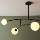 Culm 4Lt Semi-flush Ceiling Light Textured Matt Black & Gloss Opal Glass - Comet Lighting