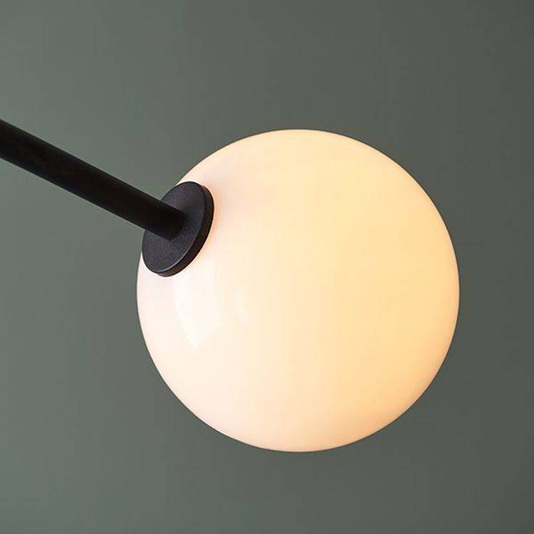 Culm 4Lt Semi-flush Ceiling Light Textured Matt Black & Gloss Opal Glass - Comet Lighting