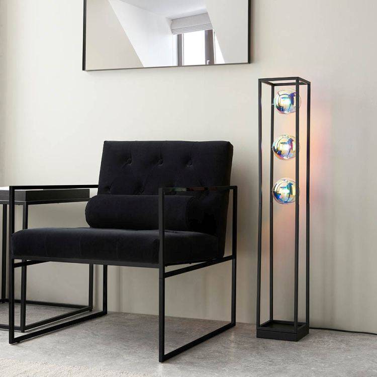 Daly 3Lt Floor Lamp Matt Black - Comet Lighting