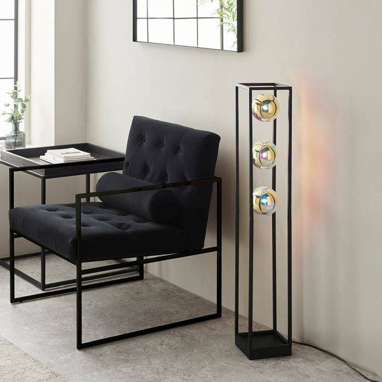 Daly 3Lt Floor Lamp Matt Black - Comet Lighting