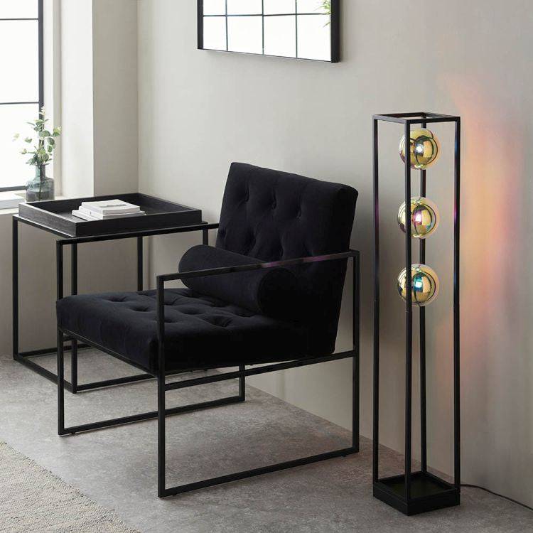 Daly 3Lt Floor Lamp Matt Black - Comet Lighting