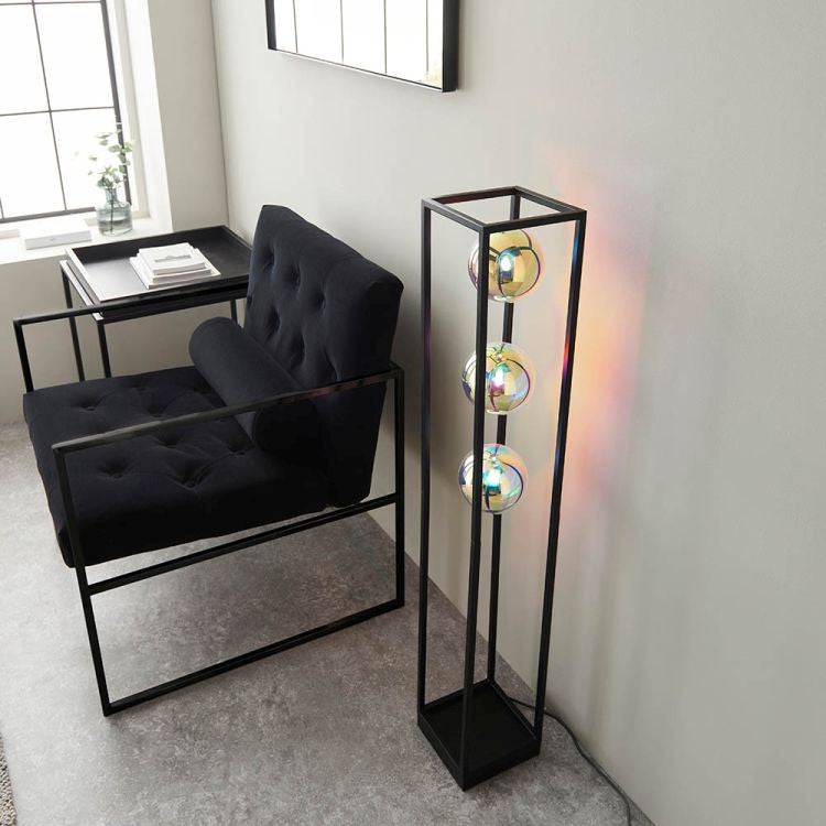 Daly 3Lt Floor Lamp Matt Black - Comet Lighting