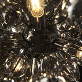 Dee 9Lt Pendant Ceiling Light Black Chrome Plate With Smoked Mirror & Tinted Glass - Comet Lighting