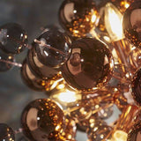 Dee 9Lt Pendant Ceiling Light Copper Plate With Copper Mirror & Tinted Glass - Comet Lighting