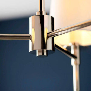 Derwent 3Lt Pendant Ceiling Light Bright Nickel w/ Tapered Shades - Comet Lighting