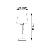 Derwent Table Lamp Bright Nickel w/ Tapered Shade - Comet Lighting