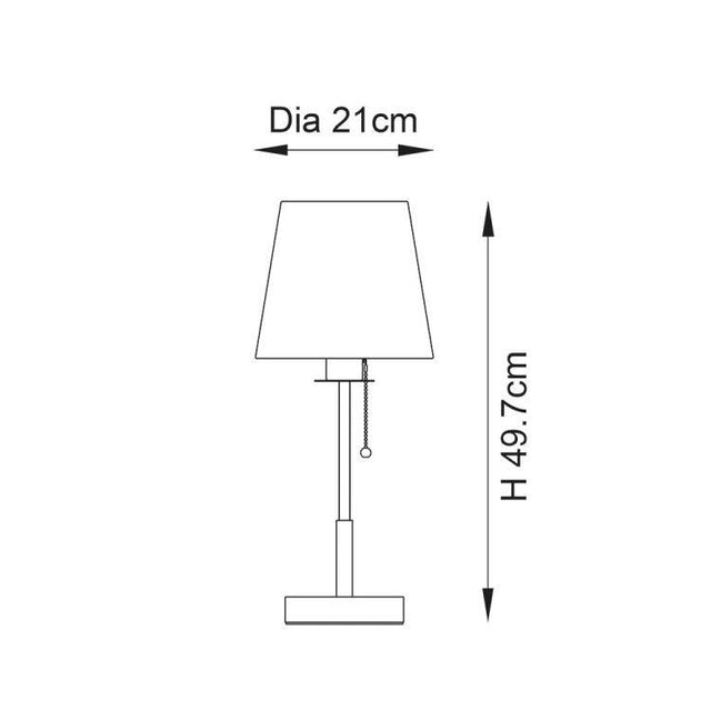 Derwent Table Lamp Bright Nickel w/ Tapered Shade - Comet Lighting