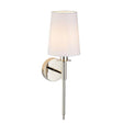 Derwent Wall Light Bright Nickel Plate & Vintage White Fabric - Comet Lighting