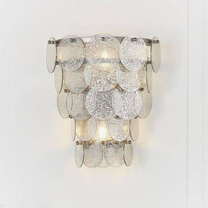 Discus 2Lt Wall Light Antique Silver Paint & Mercury Glass - Comet Lighting