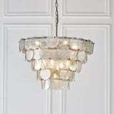 Discus 9Lt Pendant Ceiling Light Antique Silver Paint & Mercury Glass - Comet Lighting