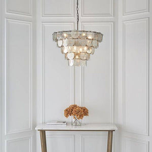 Discus 9Lt Pendant Ceiling Light Antique Silver Paint & Mercury Glass - Comet Lighting
