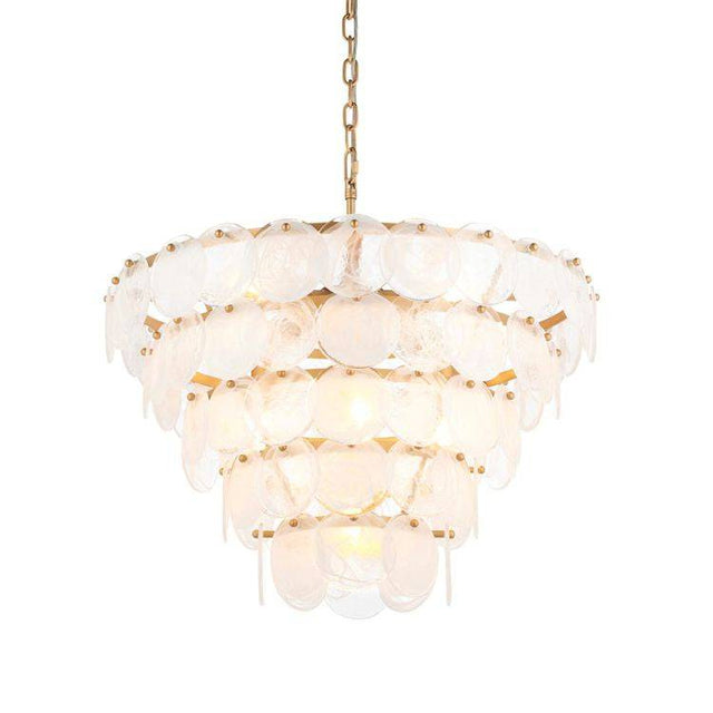 Discus 9Lt Tiered Pendant Ceiling Light White - Comet Lighting