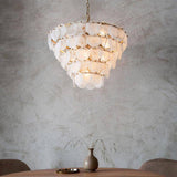 Discus 9Lt Tiered Pendant Ceiling Light White - Comet Lighting