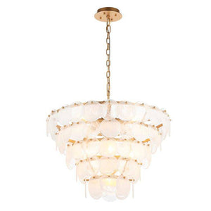 Discus 9Lt Tiered Pendant Ceiling Light White - Comet Lighting