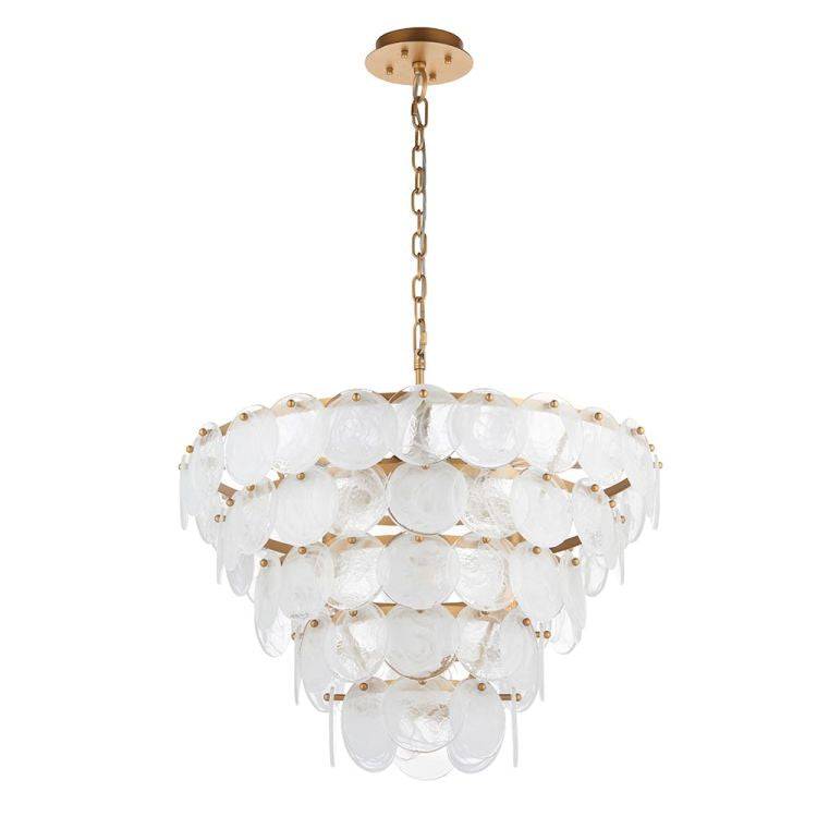 Discus 9Lt Tiered Pendant Ceiling Light White - Comet Lighting