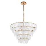 Discus 9Lt Tiered Pendant Ceiling Light White - Comet Lighting