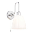 Dniester Wall Light Chrome w/ Opal Glass - Comet Lighting