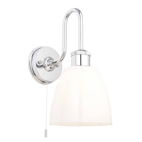 Dniester Wall Light Chrome w/ Opal Glass - Comet Lighting