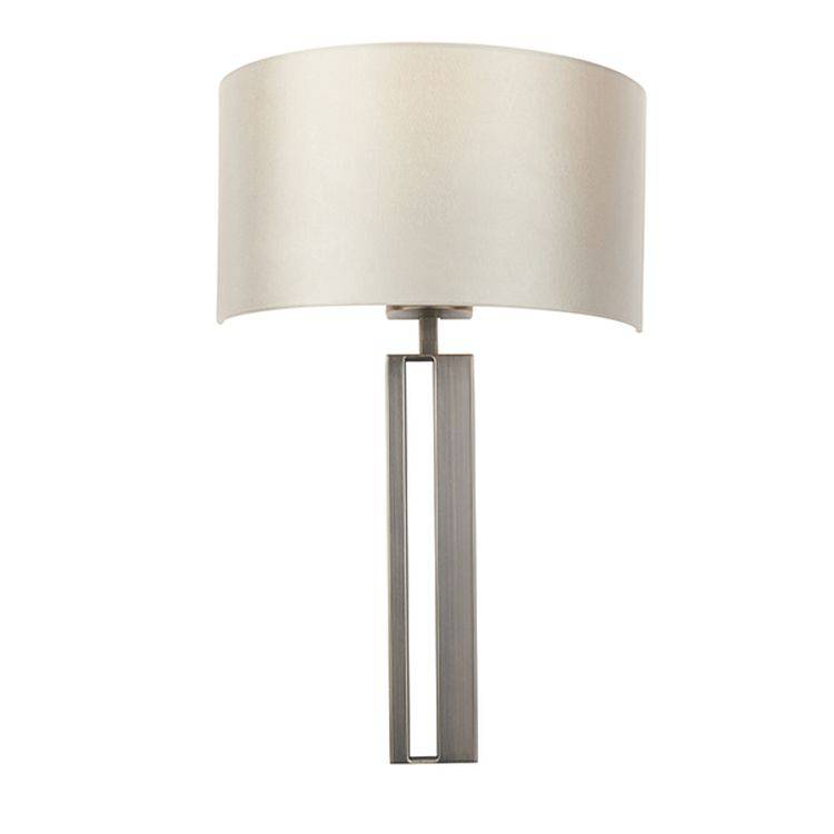 Ebro Wall Light Brushed Bronze Plate & Mink Satin Fabric - Comet Lighting