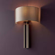 Ebro Wall Light Brushed Bronze Plate & Mink Satin Fabric - Comet Lighting