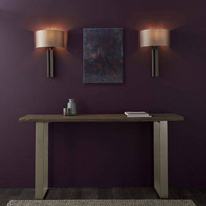 Ebro Wall Light Brushed Bronze Plate & Mink Satin Fabric - Comet Lighting