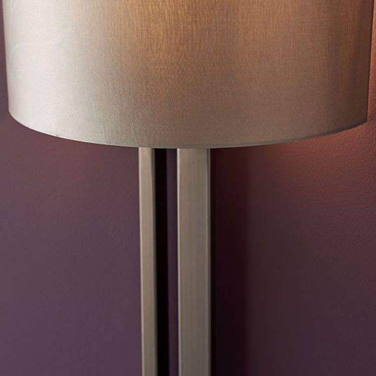 Ebro Wall Light Brushed Bronze Plate & Mink Satin Fabric - Comet Lighting