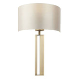 Ebro Wall Light Matt Antique Brass Plate & Mink Satin Fabric - Comet Lighting