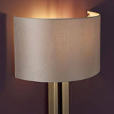 Ebro Wall Light Matt Antique Brass Plate & Mink Satin Fabric - Comet Lighting