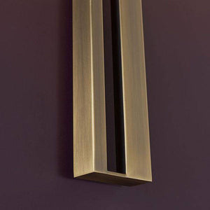 Ebro Wall Light Matt Antique Brass Plate & Mink Satin Fabric - Comet Lighting