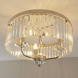 Elbe 3Lt Semi-flush Ceiling Light Bright Nickel Plate & Clear Cut Glass - Comet Lighting