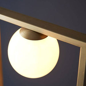 Exe 3Lt Floor Lamp Brushed Gold Finish & Gloss Opal Glass - Comet Lighting