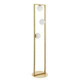 Exe 3Lt Floor Lamp Brushed Gold Finish & Gloss Opal Glass - Comet Lighting