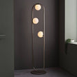 Exe 3Lt Floor Lamp Brushed Silver Finish & Gloss Opal Glass - Comet Lighting