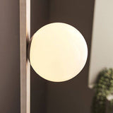 Exe 3Lt Floor Lamp Brushed Silver Finish & Gloss Opal Glass - Comet Lighting