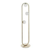 Exe 3Lt Floor Lamp Brushed Silver Finish & Gloss Opal Glass - Comet Lighting