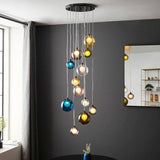 Fen 12Lt Pendant Ceiling Light Multi-Coloured - Comet Lighting